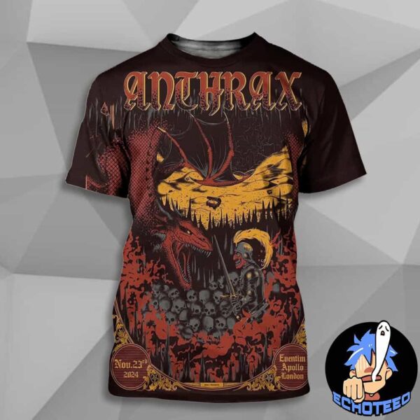 Anthrax Performance On Nov 23rd 2024 At Eventim Apollo London By Dannnprints Studio All Over Print Essentials Unisex T-Shirt