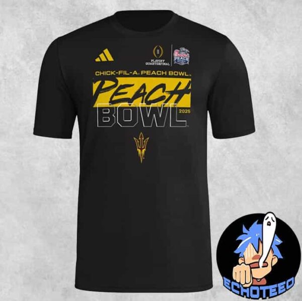 Arizona State University Football 2025 College Football Playoffs Quarterfinals Peach Bowl Short Sleeve T-Shirt Merchandise Essentials Unisex Shirt