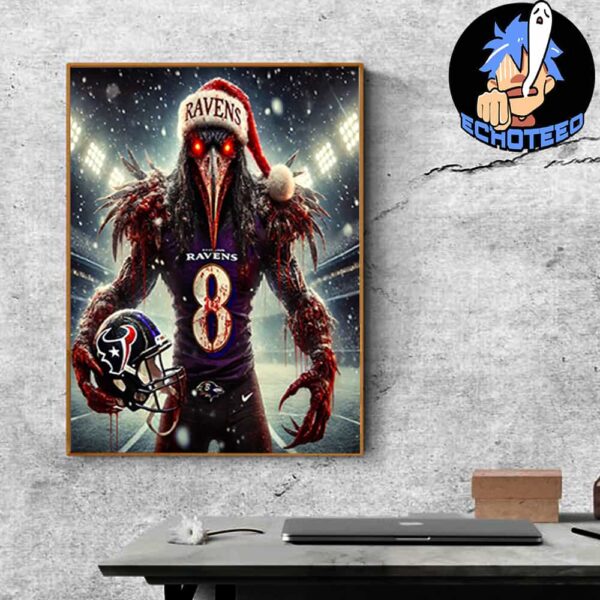 Baltimore Ravens Beats Houston Texans With 31-2 Bowl Game On Dec 26th 2024 No 1 AFC North NCAA Bowl Game 2024-2025 Home Decor Poster Canvas