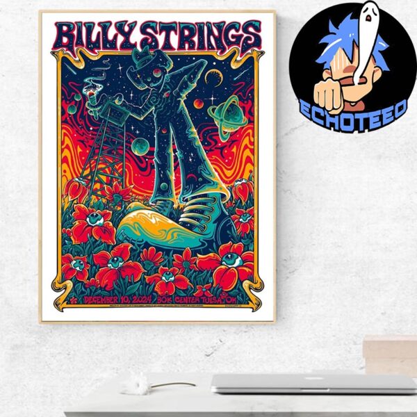 Billy Strings Official Poster On Dec 10th 2024 At Bok Center Tulsa US By Helen Kennedy Home Decor Poster Canvas