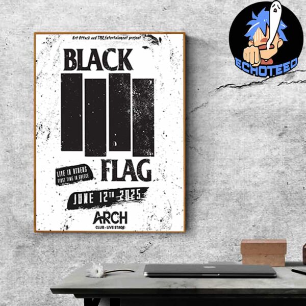 Black Flag Performance First Time At Greece On June 12th 2025 Live In Athens Greece Capital Home Decor Poster Canvas