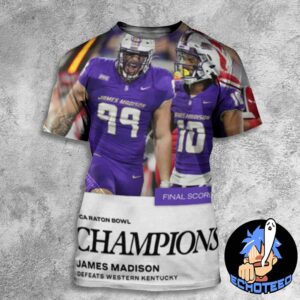 Boca Rotan Bowl Champions 2024 James Madison University Takes Down Western Kentucky Hilltoppers With 27-27 Bowl Games 2024-2025 On Dec 19th 2024 All Over Print Essentials Unisex T-Shirt