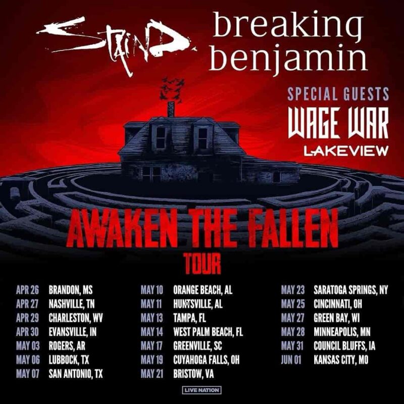 Breaking Benjamin And Staind With Wage War And Lakeview Awaken The Fallen Tour 2025