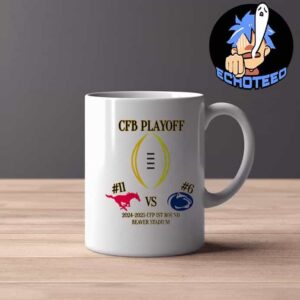 CFP First RD SMU Mustangs VS Penn State Nittany Lions NCAA 2024-2025 College Football Bowl Games At Beaver Stadium The Pennsylvania University Park Merch Mug