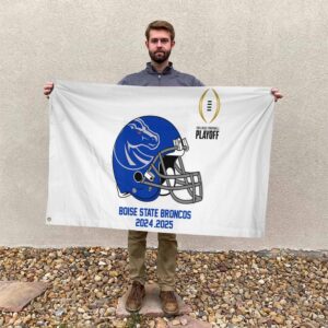 College Football Playoff 2025 Boise State Broncos Helmet NCAA Bowl Games 2024-2025 Garden House Flag Home Decor