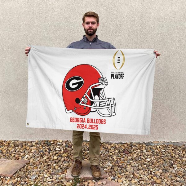 College Football Playoff 2025 Georgia Bulldogs Helmet NCAA Bowl Games 2024-2025 Garden House Flag Home Decor