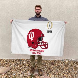 College Football Playoff 2025 Indiana Hoosiers Helmet NCAA Bowl Games 2024-2025 Garden House Flag Home Decor