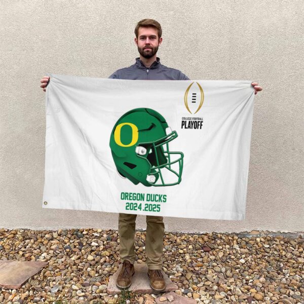 College Football Playoff 2025 Oregon Ducks Helmet NCAA Bowl Games 2024-2025 Garden House Flag Home Decor