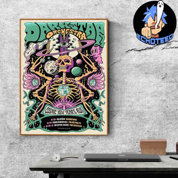 Dark Star Orchestra Cosmic New Years Run On Dec 28 31 2024 Artwork By Aaron Kovelman Home Decor Poster Canvas