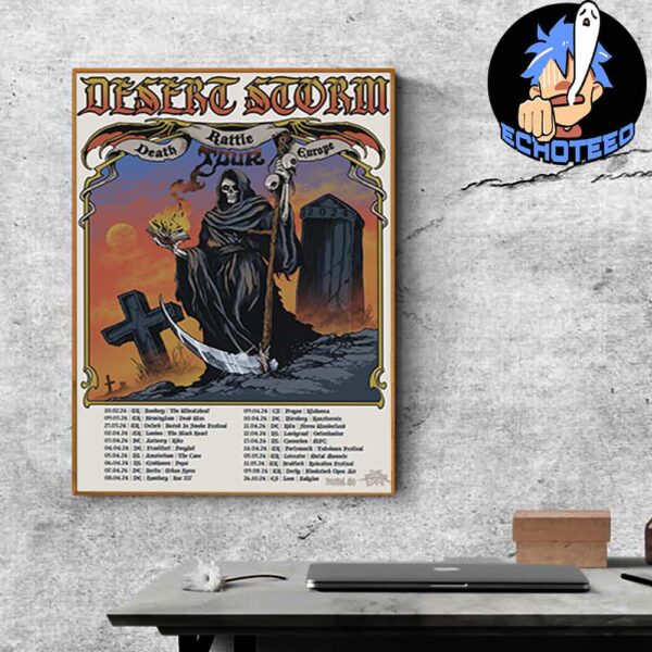 Desert Storm Death Battle Europe Last Tour On Oct 26th 2024 Artwork Steven Yoyada At Leon Bayleon Home Decor Poster Canvas