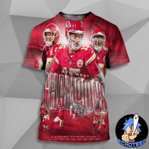 FOX Sports NFL The Kansas City Chiefs 9th Year AFC West Champions All Over Print Essentials Unisex T-Shirt