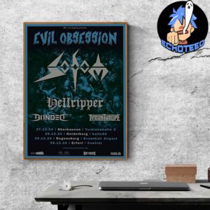 Hell Ripper With Sodom And Bonded And Tyranthrope Evil Obsession Mini Tour 2024 Home Decor Poster Canvas