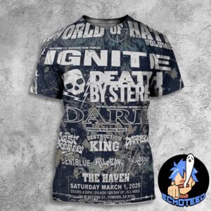 Ignite With World Of Hate Show Announcement On Mar 1st 2025 At 296 W Second St Pomona USA All Over Print Essentials Unisex T-Shirt