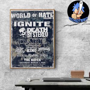 Ignite With World Of Hate Show Announcement On Mar 1st 2025 At 296 W Second St Pomona USA Home Decor Poster Canvas