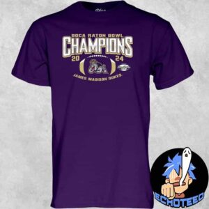 James Madison University Football 2024 Boca Raton Bowl Champions Short Sleeve T-Shirt Merchandise Essentials Unisex Shirt