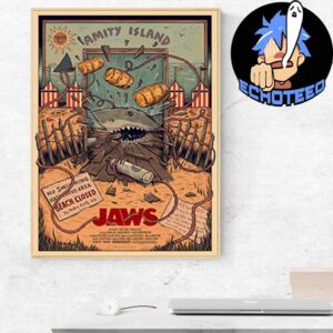 Jaws Edition Fine Art Movie Poster 2024 Artwork By Sam Dunn Illustration Home Decor Canvas