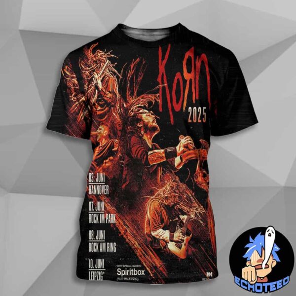 Korn Germany Tour List 2025 Start On Jun 3rd 2025 All Over Print Essentials Unisex T-Shirt