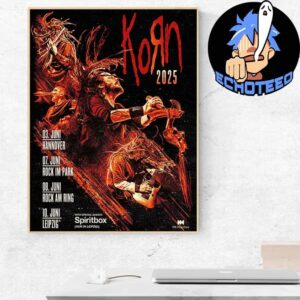 Korn Germany Tour List 2025 Start On Jun 3rd 2025 Home Decor Poster Canvas