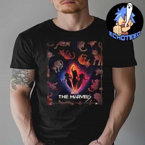 Marvel Studios The Marvels Official Poster Artwork By Sam Dunn Illustration Essentials Unisex T-Shirt