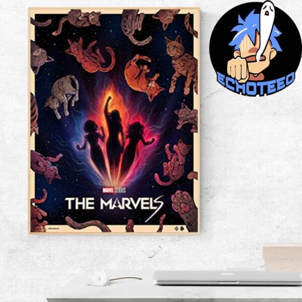 Marvel Studios The Marvels Official Poster Artwork By Sam Dunn Illustration Home Decor Canvas