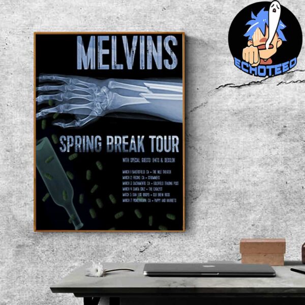 Melvins With CNTS And Desslok Spring Break Tour List Start On Mar 1st 2025 At The Nile Theater Baskersfield California Home Decor Poster Canvas