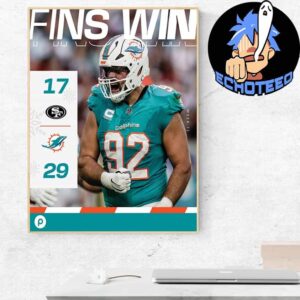 Miami Dolphins Beats San Francisco 49ers With 29-17 On Dec 23th 2024 No 2 AFC East NFL 2024-2025 Home Decor Poster Canvas