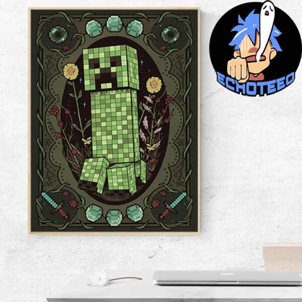 Minecraft Creeping Creeper Fan Art Poster 2024 Artwork By Sam Dunn Illustration Home Decor Poster Canvas