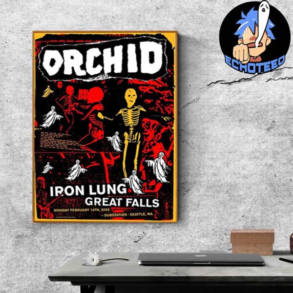 Orchid Iron Lung Great Falls On Feb 10th 2025 At Substation Seattle US Home Decor Poster Canvas