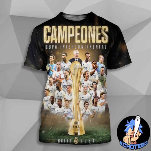 Real Madrid Champions Of The Intercontinental Cup FIFA 2024 All Over Print T-Shirt