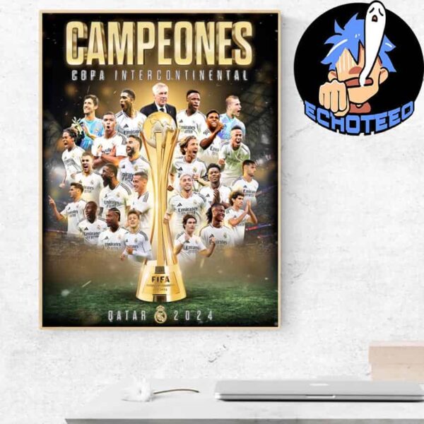 Real Madrid Champions Of The Intercontinental Cup FIFA 2024 Home Decor Poster Canvas