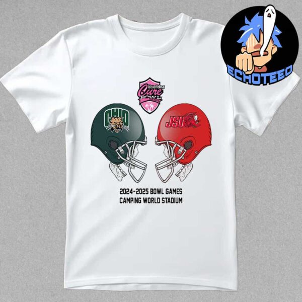 StaffDNA Cure Bowl NCAA Bowl Games Ohio Bobcats vs Jacksonville State At Camping World Stadium Floria December 20th 2024 Skull Helmet Head To Head Essentials Unisex T-Shirt