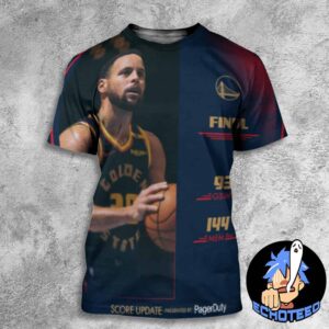 Stephen Curry Golden State Warriors VS Memphis Grizzlies With Score 93-144 NBA 2024-2025 All Over Print Essentials Unisex T-Shirt