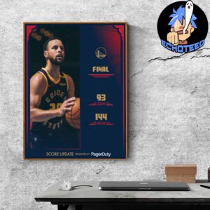 Stephen Curry Golden State Warriors VS Memphis Grizzlies With Score 93-144 NBA 2024-2025 Home Decor Poster Canvas