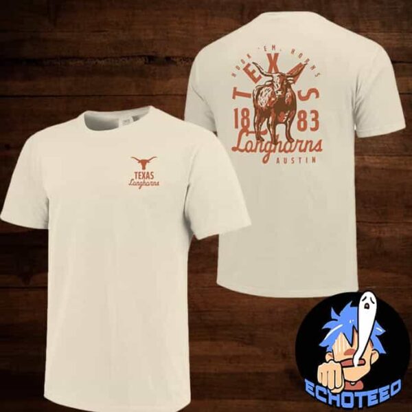 Texas Longhorns Comfort Colors Mascot Overlay T-Shirt Merchandise Two Sides Essentials Unisex Shirt