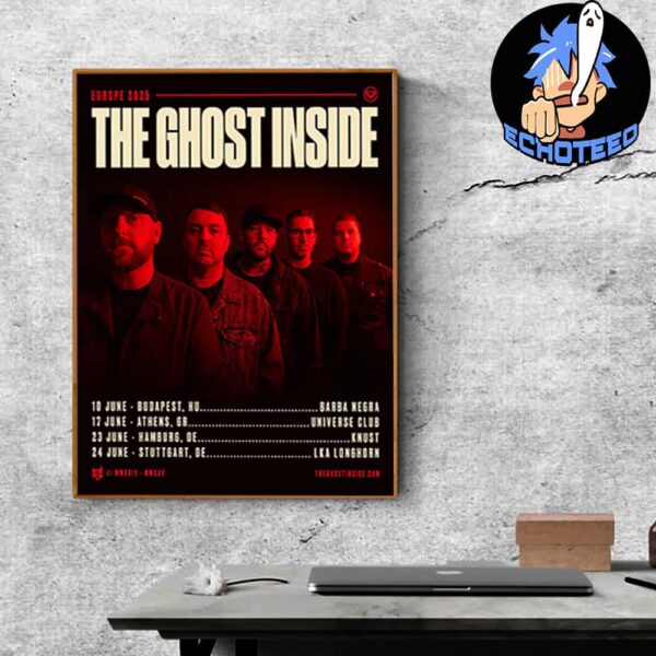 The Ghost Inside Performance Europe Tour List Start On Jun 2025 Home Decor Poster Canvas