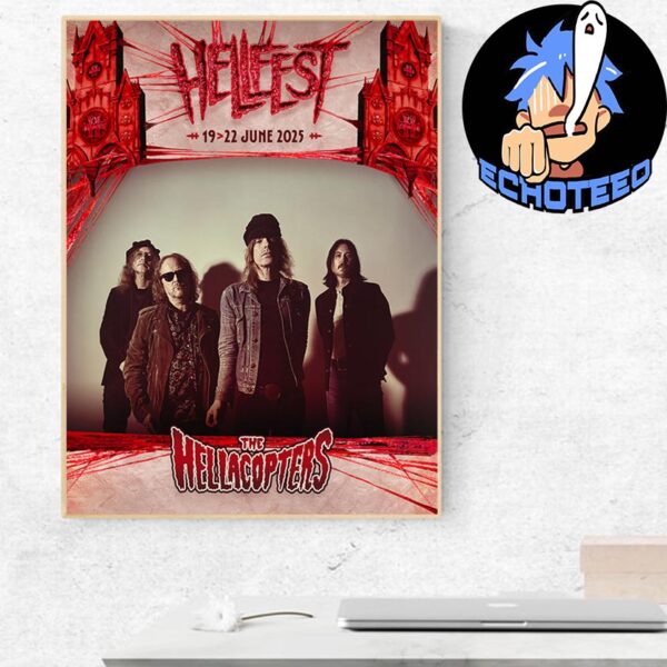 The Hellacopters Hellfest On Jun 19 22 2025 At The Warzone Stage France Home Decor Poster Canvas