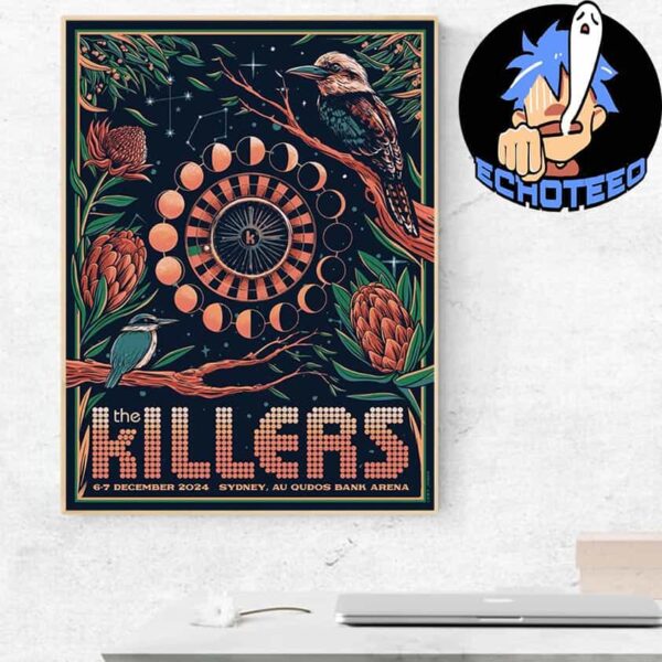 The Killers Performing Poster On Dec 6 7 2024 At Qudos Bank Arena Sydney By Lewy Jones Home Decor Poster Canvas