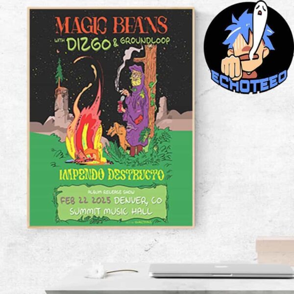 The Magic Beans Album Release Show On Feb 22th 2025 At Summit Music Hall Denver Colorado By Gnartoons Home Decor Poster Canvas