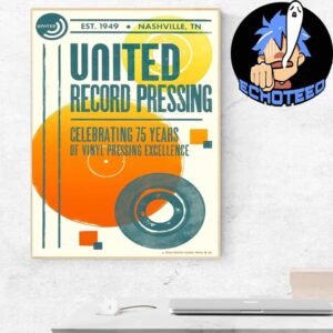 United Record Pressing 15th Anniversary Celebration 2024 Artwork By Nick Larson Home Decor Poster Canvas