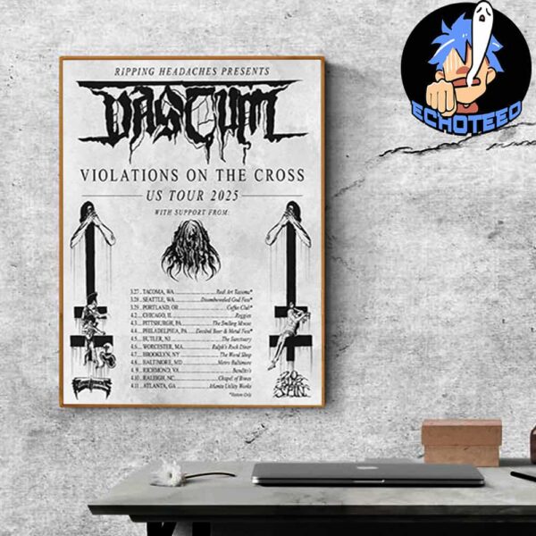 Vastum With Goetia Violations On The Cross US Tour List 2025 Home Decor Poster Canvas