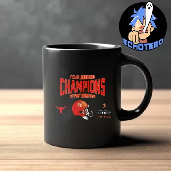 Texas Longhorns University Football 2024 CFP First Round Game Winner Helmet NCAA Bowl Games 2024-2025 Mug