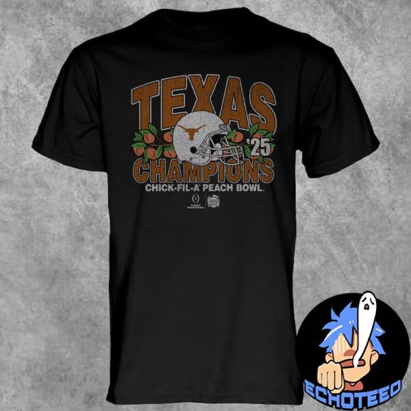 Texas Longhorns College Football Playoff 2025 Peach Bowl Champions T-Shirt Merchandise Essentials Unisex Shirt