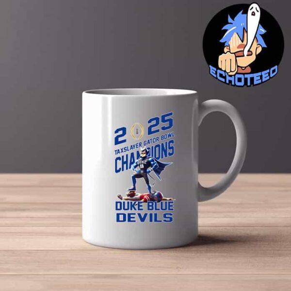 Duke Blue Devils Defeat Ole Miss Rebels Mascot Taxslayer Gator Bowl Champions NCAAF Season 2024-2025 CFP Quarterfinal Mug