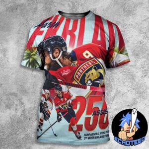 Florida Panthers Aaron Ekblad 250 Assists The 3rd All Time In Cats History 2025 NFL All Over Print Essentials Unisex T-Shirt