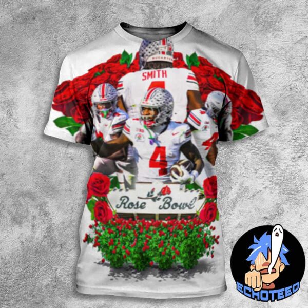 Jeremiah Smith Ohio State Buckeyes Legendary Showcase Number 4 The Champion Of Rose Bowl On Jan 2nd 2025 NCAA CFP At Pasadena California All Over Print Essentials Unisex T-Shirt