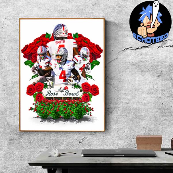 Jeremiah Smith Ohio State Buckeyes Legendary Showcase Number 4 The Champion Of Rose Bowl On Jan 2nd 2025 NCAA CFP At Pasadena California Home Decor Poster Canvas