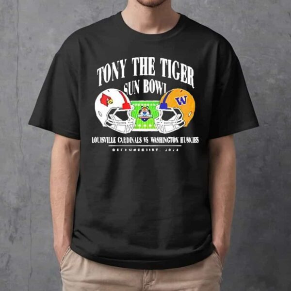 Louisville Cardinals VS Washington Huskies NCAA Match Up Tony The Tiger Sun Bowl On Dec 31th 2024 At El Paso Texas Merchandise Essentials Unisex T-Shirt