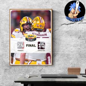 Minnesota Golden Gophers Football Beat Virginia Tech Hokies With 24-10 Duke’s Mayo Bowl 2025 NCAA CFB On Jan 3rd 2025 At Bank Of America Stadium Charlotte Carolina Home Decor Poster Canvas