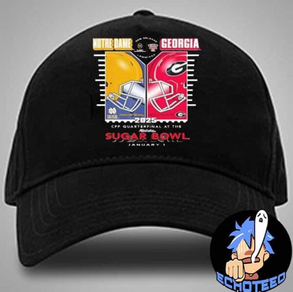 Notre Dame Fighting Irish VS Georgia Bulldogs Allstate Sugar Bowl 2025 CFP Quarterfinal On Jan 1st 2025 At New Orleans Louisiana Classic Hat Cap