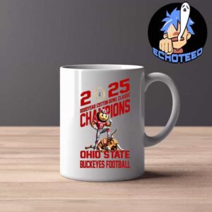 Ohio State Buckeyes Defeat Texas Longhorns Mascot Goodyear Cotton Bowl Classic Champions NCAA Bowl Games Season 2024-2025 Mug